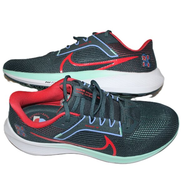 MEN\'S NIKE ZOOM PEGASUS 40 DEEP JUNGLE/ TRACK RED RUNNING SHOES US 9/UK8/EUR42.5